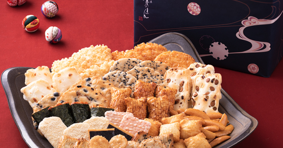 ㉖煎餅まとめ売り(ハッピーターン・雪の宿・おにぎり煎餅・えび満月・いか煎餅) おせんべい・おかきの通信販売｜人気のせんべい・おかきの種類5選