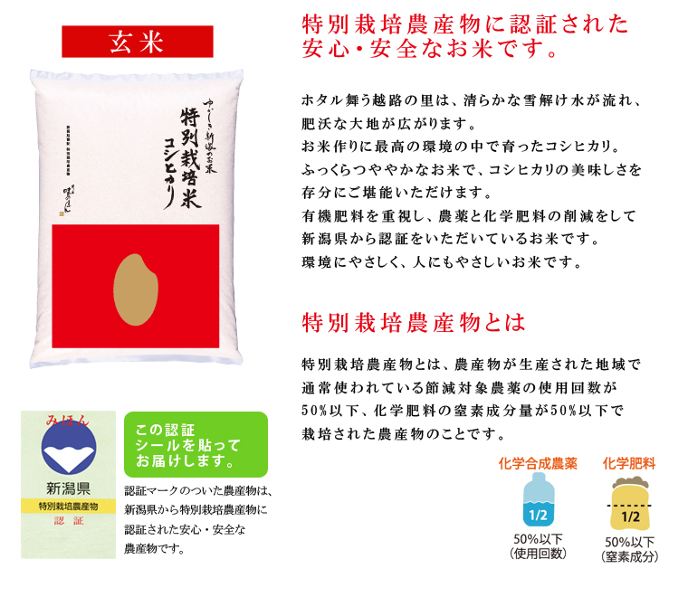 特別栽培米コシヒカリ(玄米)